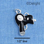 C1452 - Hair Dryer Black Silver Charm (6 charms per package)