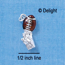 C1479 - Football Hands Silver Charm (6 charms per package)