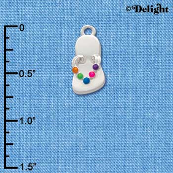 C1501* - Flip Flop Multi Silver Charm (left & right) (6 charms per package)