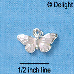 C1505 - Butterfly Purple Pastel Silver Char (6 charms per package)