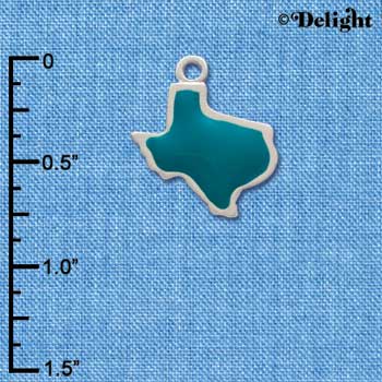 C1541 - Texas Turquoise Silver Charm (6 charms per package)