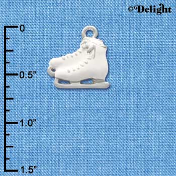 C1564* - Ice Skates Pair White Silver Charm (6 charms per package)