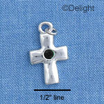 C1587 - Cross Onyx Silver Charm (6 charms per package)