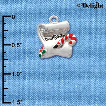 C1615 - Letter Dear Santa Silver Charm (6 charms per package)