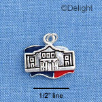 C1637 - Alamo Texas Flag Silver Charm (6 charms per package)