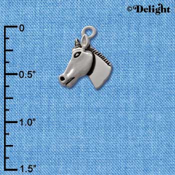 C1650* - Horse Head Silver Charm (6 charms per package)