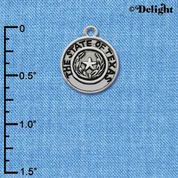 C1654 - Texas State Seal Silver Charm (6 charms per package)