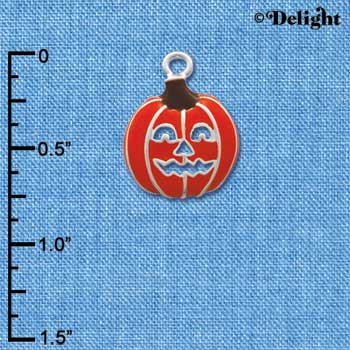 C1789 - Jack O'Lantern Cut Out Silver Charm (6 charms per package)