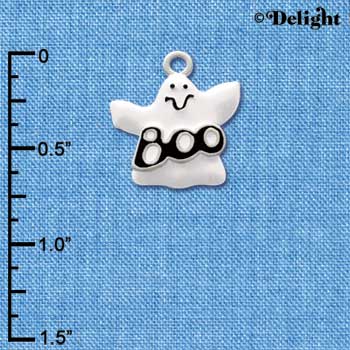 C1790 - Ghost Boo Silver Charm (6 charms per package)
