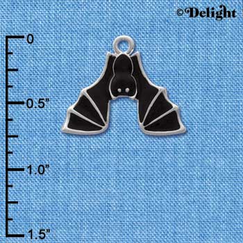 C1792 - Bat Hanging Silver Charm (6 charms per package)