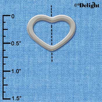 C1832+ - Heart Outline Large Silver Charm (6 charms per package)