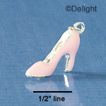 C1847+ - Pump Shoe Pink Silver Charm (6 charms per package)