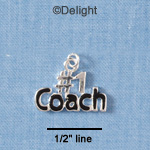 C1851 - #1 Coach Black Silver Charm (6 charms per package)