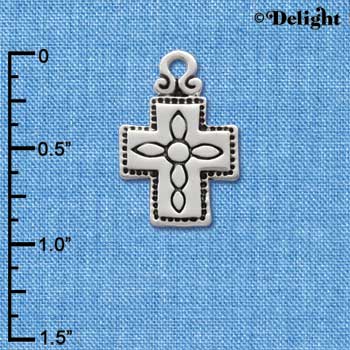C1872 - Cross Silver Charm (6 charms per package)