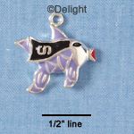 C1877* - Fun Fish Superman Silver Charm (6 charms per package)
