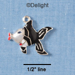 C1881* - Fun Fish Tuxedo Silver Charm (6 charms per package)