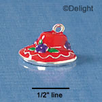 C1927 - Red Hat With Waves Silver Charm (6 charms per package)