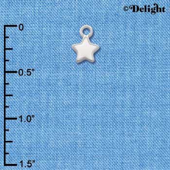 C1934+ - Star White 2 Sided Silver Charm Mini (6 charms per package)