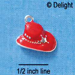 C1954* - Red Hat Silver Charm Left & Right (6 charms per package)