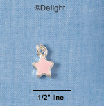 C1988+ - Star Light Pink 2 Sided Silver Charm Mini (6 charms per package)
