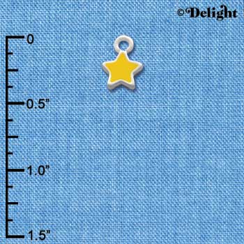 C1989+ - Star Yellow 2 Sided Silver Charm Mini (6 charms per package)