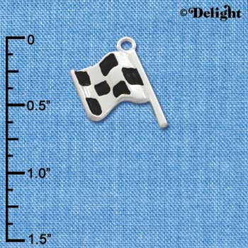 C2020* - Checkered Flag Race Silver Charm (6 charms per package)