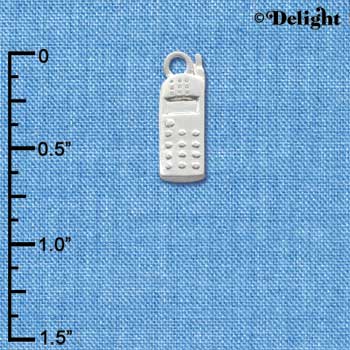 C2028 - Cell phone Silver  Charm (6 charms per package)