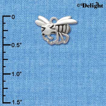 C2030* - Mascot Yellow Jacket Silver Charm (6 charms per package)
