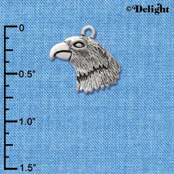 C2034* - Mascot Eagle Head Silver  Charm (6 charms per package)