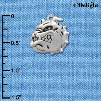 C2035* - Mascot Bulldog Silver Charm (6 charms per package)