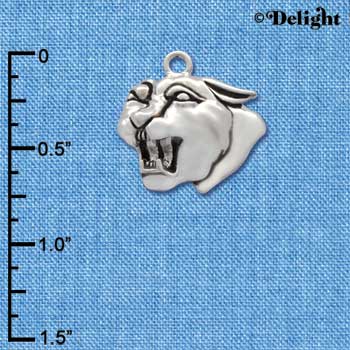 C2038* - Mascot Panther Silver Charm (6 charms per package)
