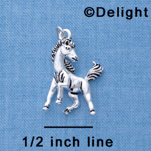 C2039* - Mascot Mustang Silver Charm (6 charms per package)