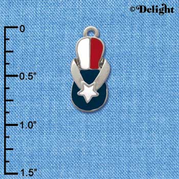 C2075 - Flip Flop Texas Flag (6 charms per package)