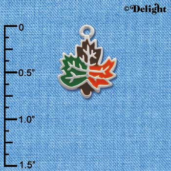 C2121 - Fall Leaf Silver Charm (6 charms per package)