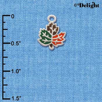 C2122 - Fall Leaf Mini Silver Charm (6 charms per package)