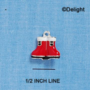 C2124 - Santa's Boots Silver Charm (6 charms per package)