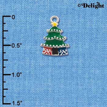 C2126 - Christmas Tree Silver Charm (6 charms per package)