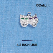 C2129 - Comedy Tragedy Mask Silver Charm (6 charms per package)