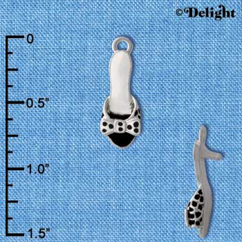 C2163+ - Sandal Pump Dalmatian Silver Charm (6 charms per package)