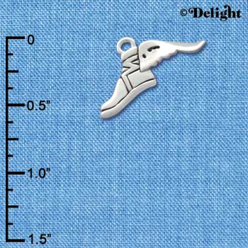 C2169* - Winged Shoe Silver Charm (Left & Right) (6 charms per package)