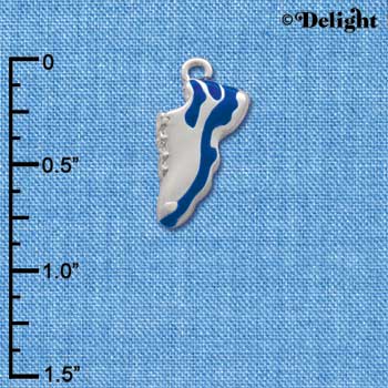 C2195* - Running Shoe Blue Silver Charm (Left & Right) (6 charms per package)