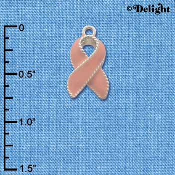 C2200 - Pink Ribbon with Stitching (6 charms per package)
