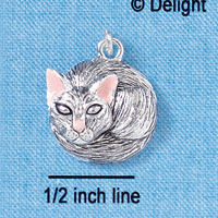 C2220 - Curled Up Cat Charm (6 charms per package)