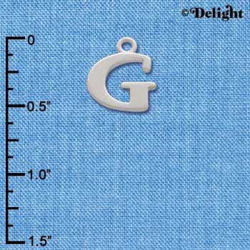 C2271 - Silver Initials - G - Large (6 charms per package)