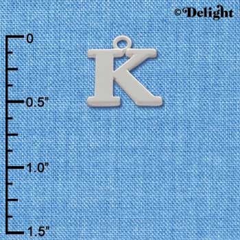 C2275 - Silver Initials - K - Large (6 charms per package)