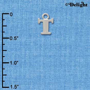 C2310 - Silver Initials - T - Small (6 charms per package)