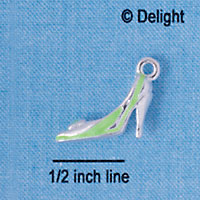 C2342+ - Lime Green Pump Silver Charm (6 charms per package)