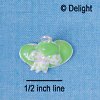 C2354 - Lime Green Hat Silver Charm (6 charms per package)