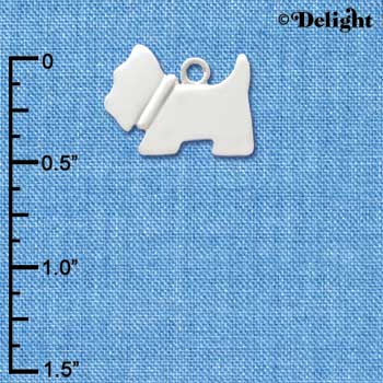 C2394* - Scottie Dog Silver Charm (Left and Right) (6 charms per package)