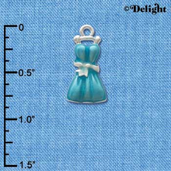 C2462 - Dress - Blue - Silver Charm (6 charms per package)